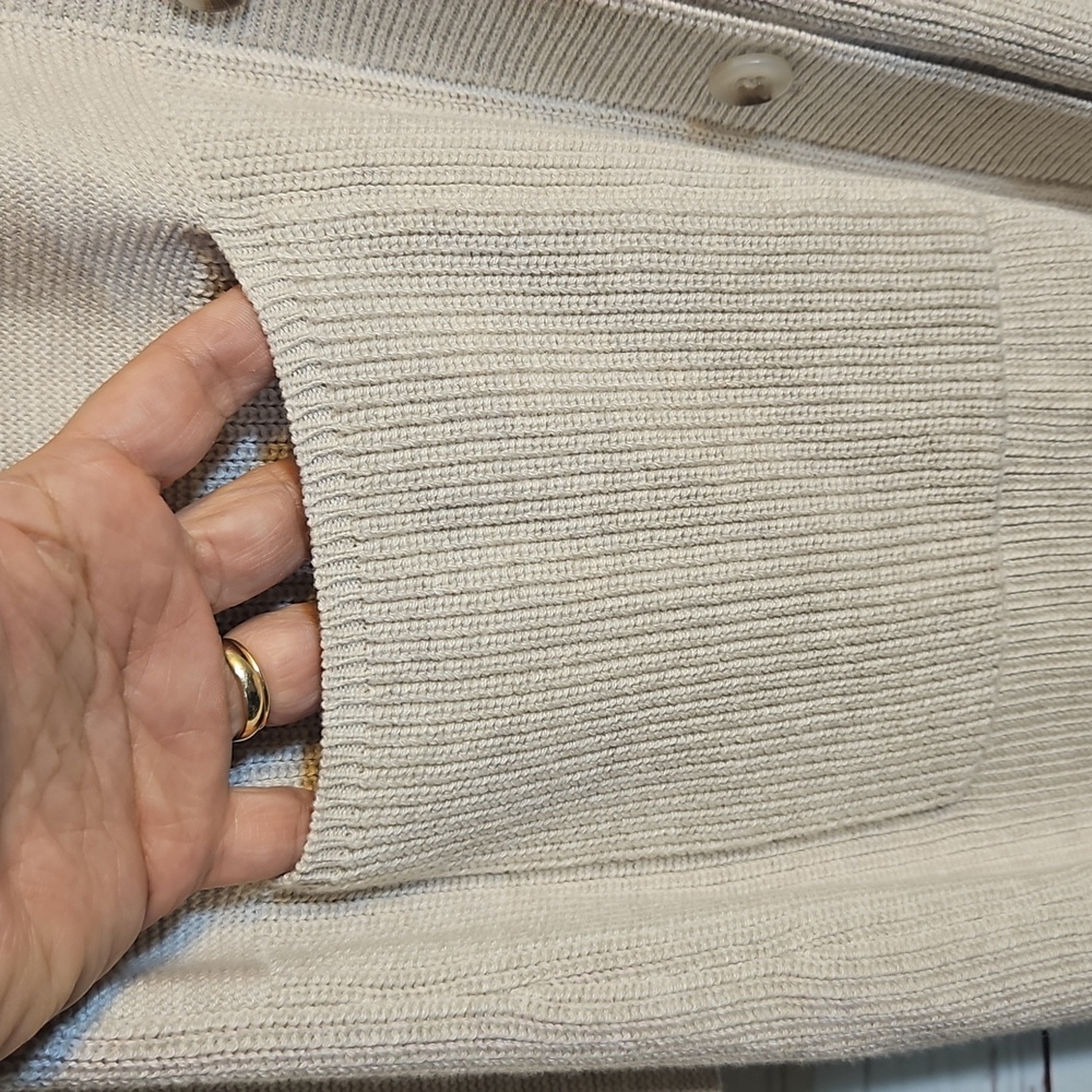 J Jill Button Front Knit Duster Cardigan Pockets Long Sleeve Neutral ,SZ XS - Picture 4 of 8